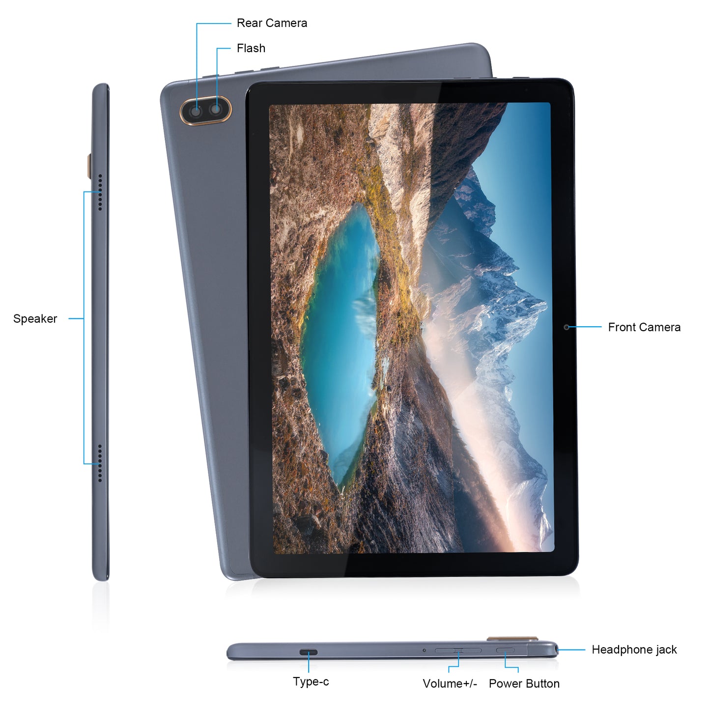Tableta Veidoo 4G LTE de 10.1 pulgadas con Android 13, ocho núcleos, 4 GB de RAM, 64 GB de ROM, cámara dual, 5000 mAh